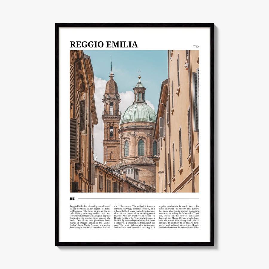 Reggio Emilia Travel Poster, framed poster mockup