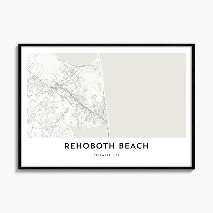 Rehoboth Beach Map Poster, framed poster mockup