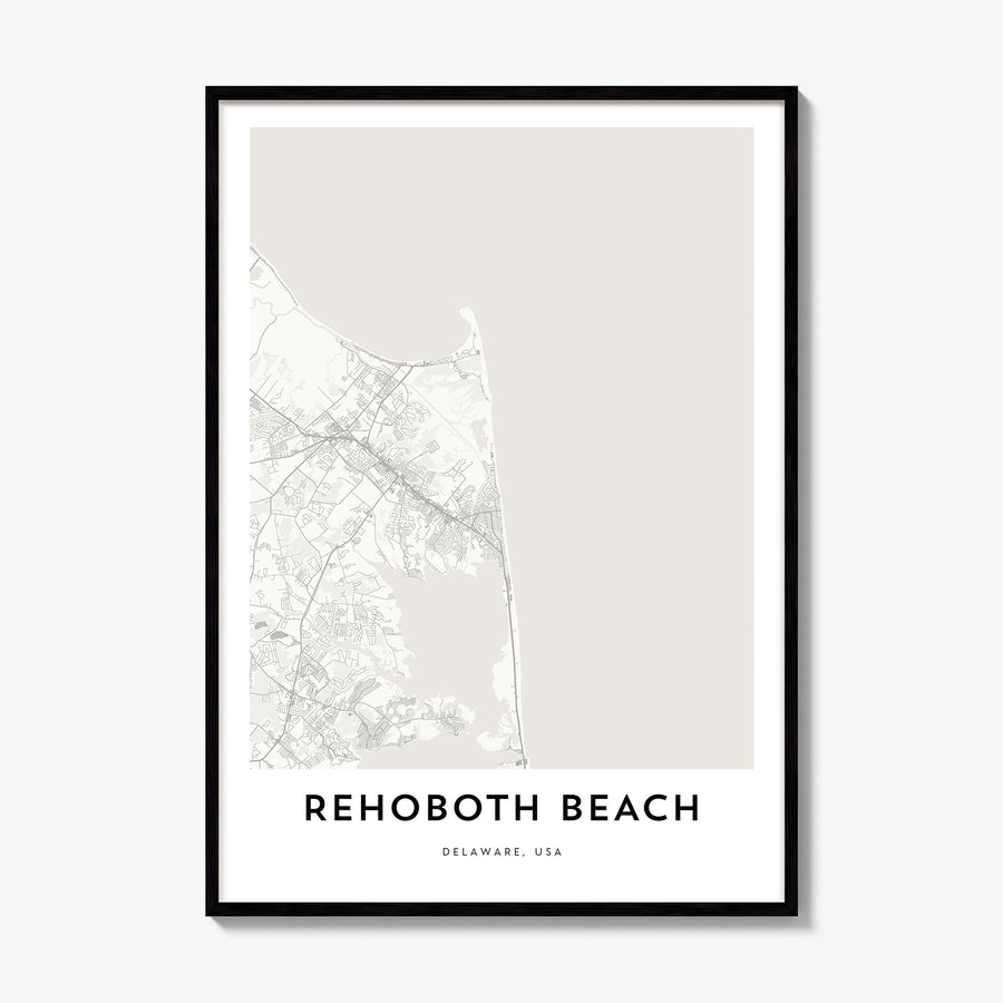 Rehoboth Beach Map Poster, framed poster mockup