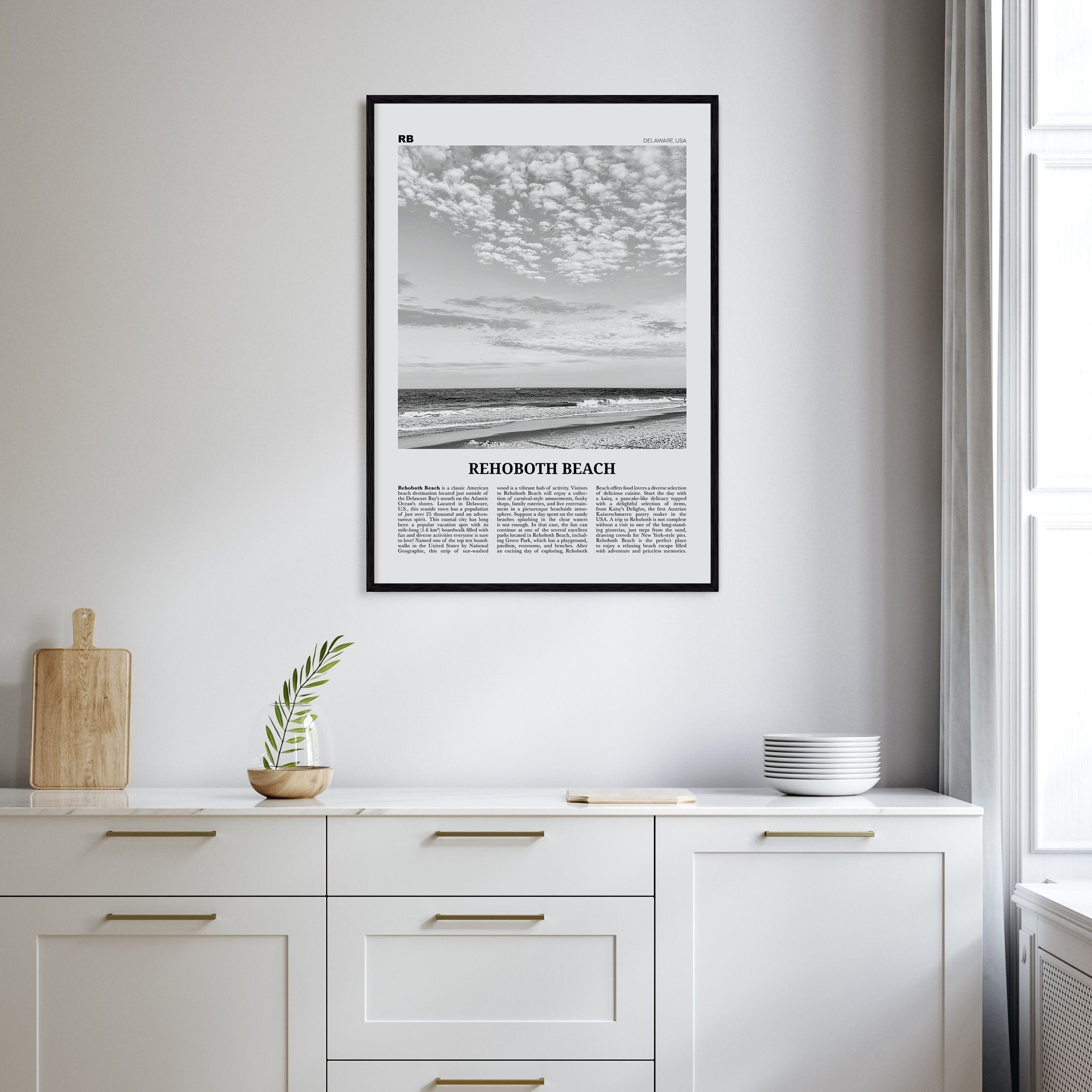 Rehoboth Beach Poster Nbourhood Travel B&W Poster