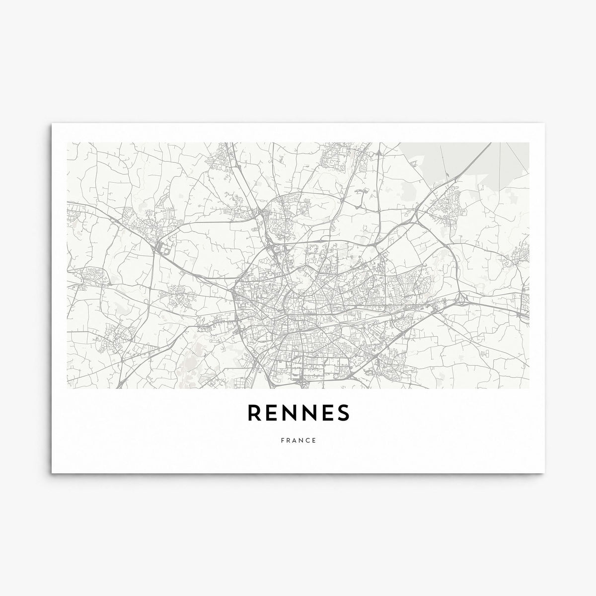 Rennes Map Poster, print only (unframed)