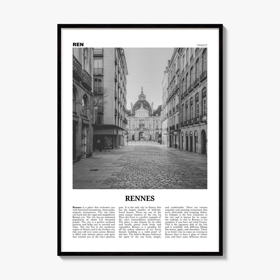 Rennes Newspaper Poster, framed poster mockup