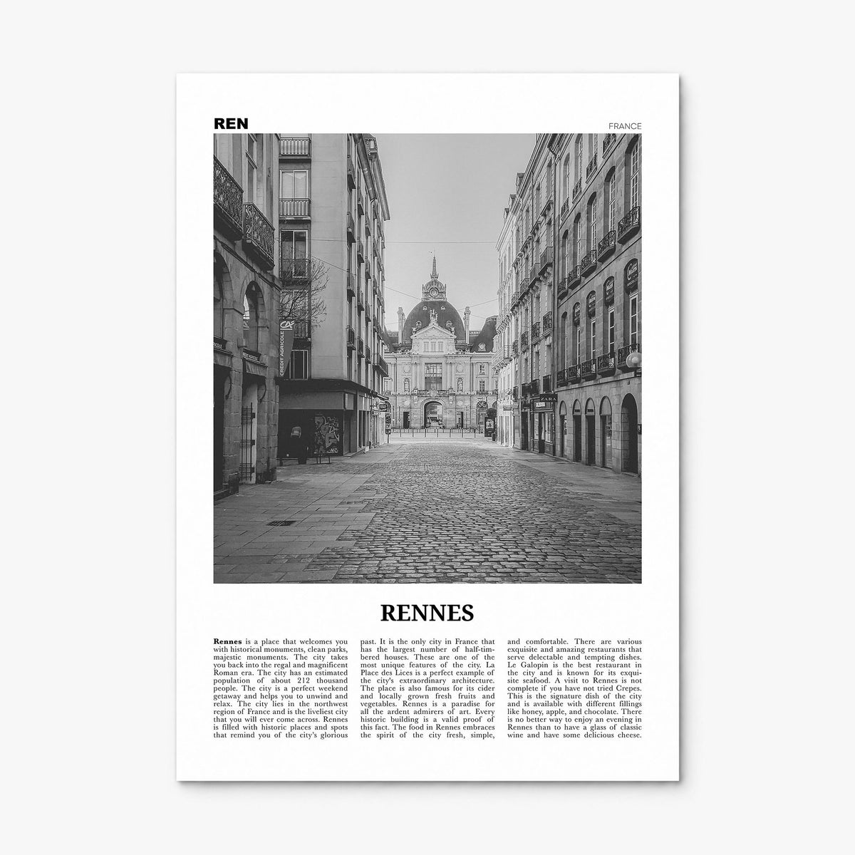 Rennes Newspaper Poster, print only (unframed)