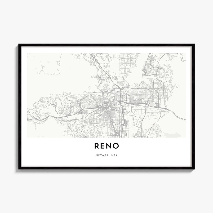 Reno Map Poster, framed poster mockup