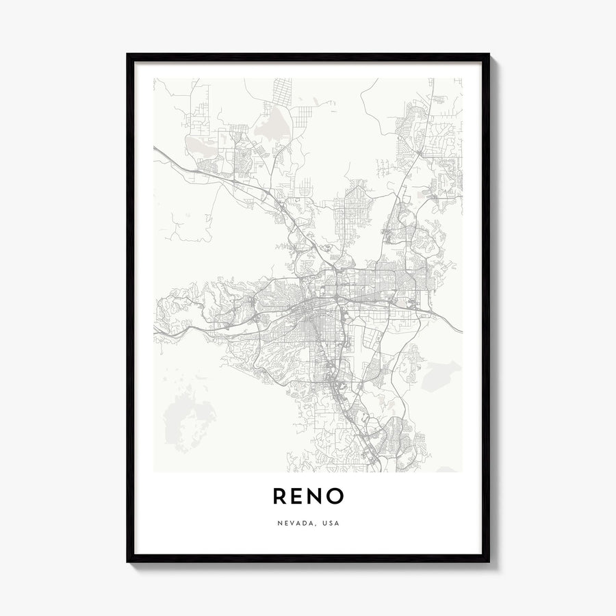 Reno Map Poster, framed poster mockup