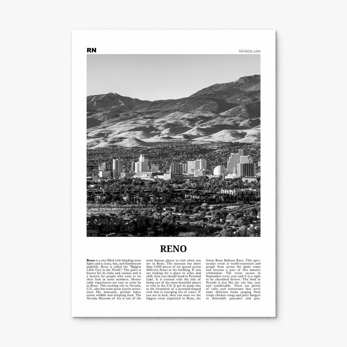 Reno Newspaper Poster, print only (unframed)