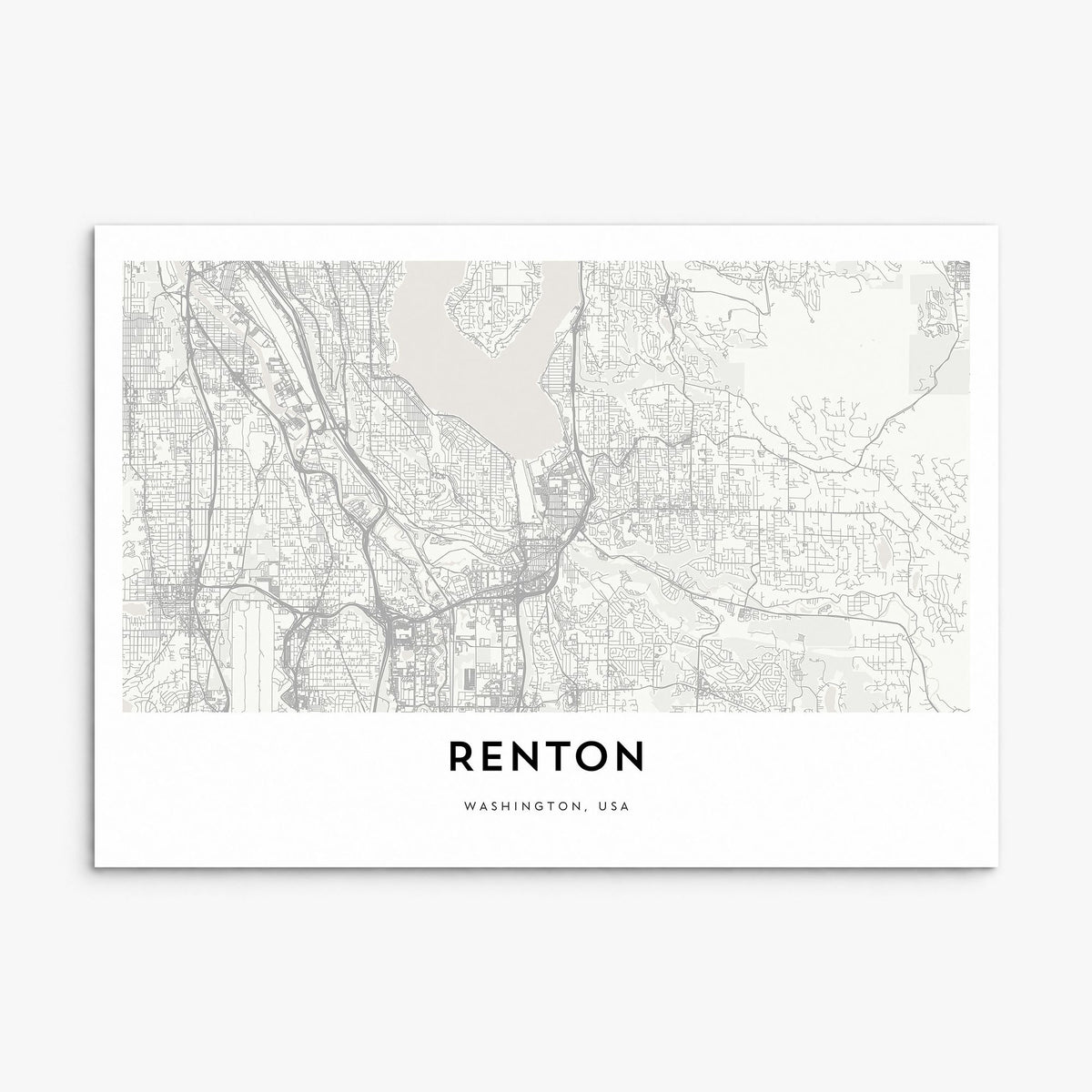 Renton Map Poster, print only (unframed)