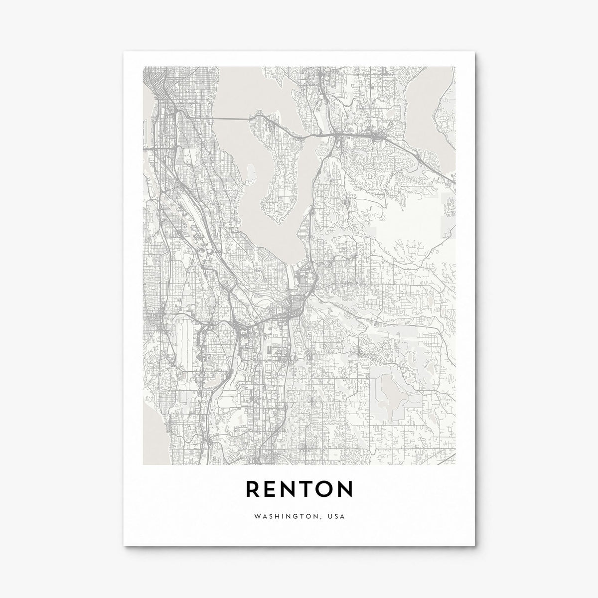 Renton Map Poster, print only (unframed)