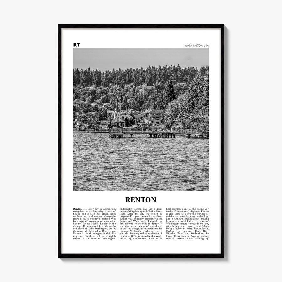 Renton Newspaper Poster, framed poster mockup