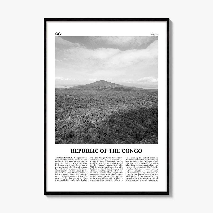 Republic of the Congo Newspaper Poster, framed poster mockup