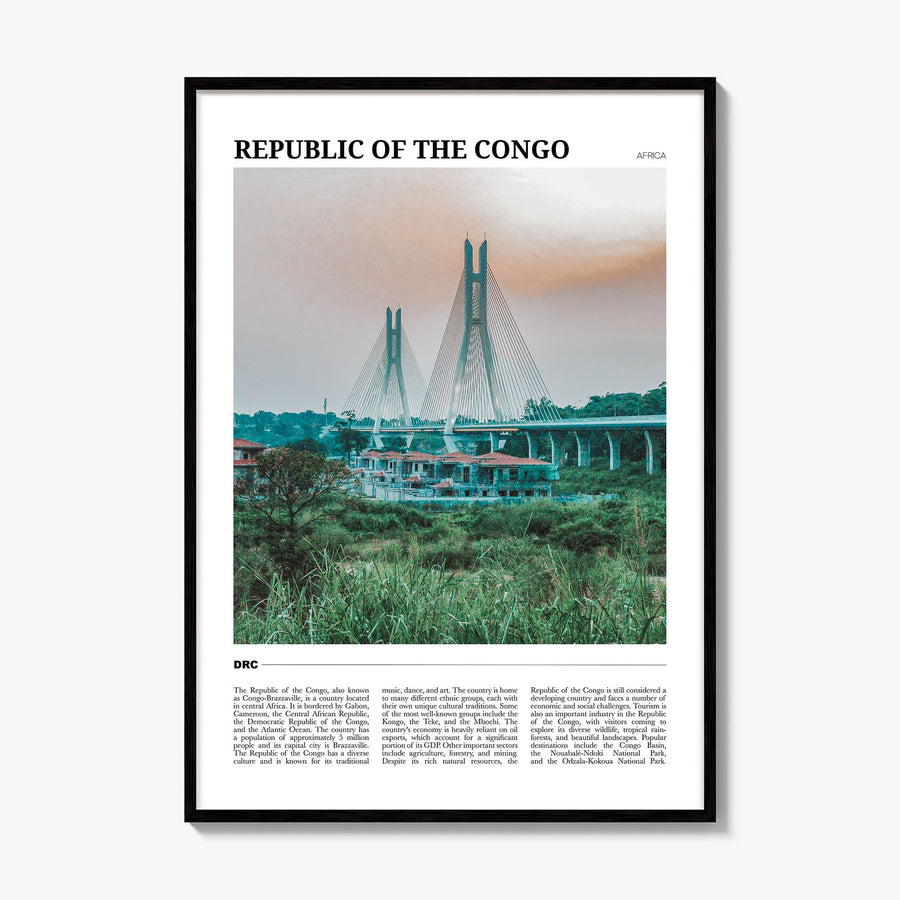Republic of the Congo Travel Poster, framed poster mockup