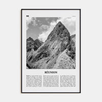 Réunion Poster Black Metal / 8x12 in Nbourhood Travel B&W Poster