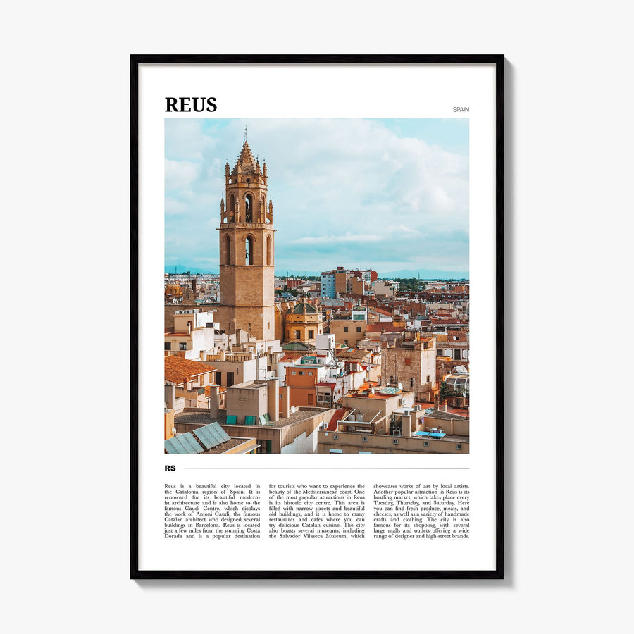 Reus Travel Poster, framed poster mockup