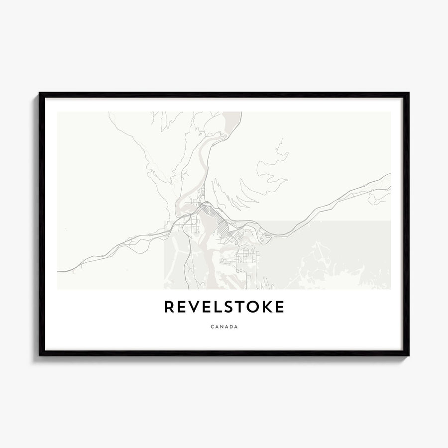 Revelstoke Map Poster, framed poster mockup