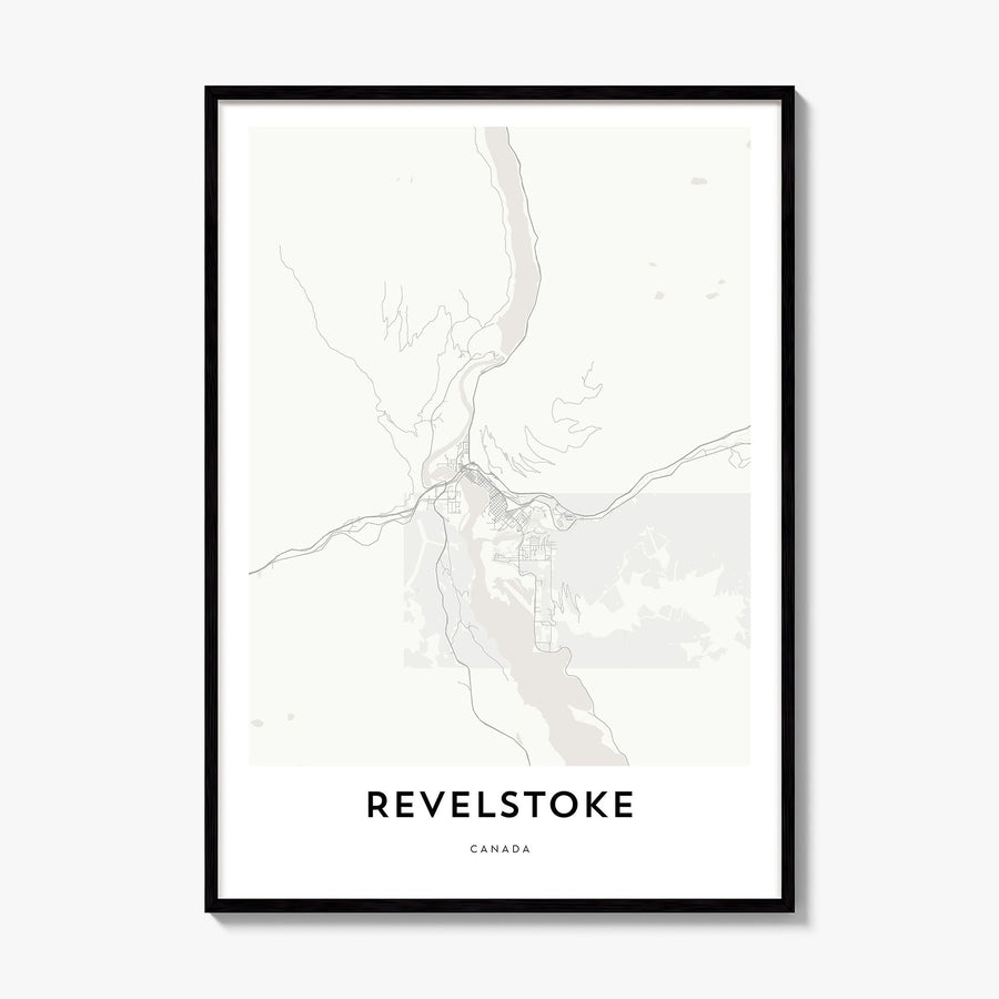 Revelstoke Map Poster, framed poster mockup