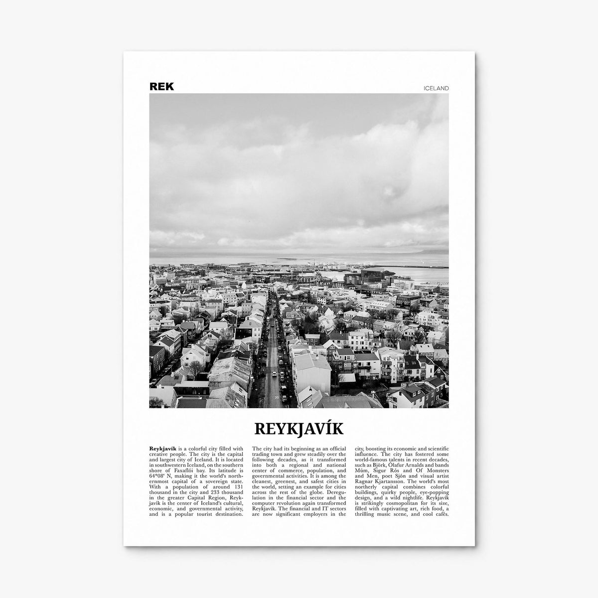 Reykjavík Newspaper Poster, print only (unframed)