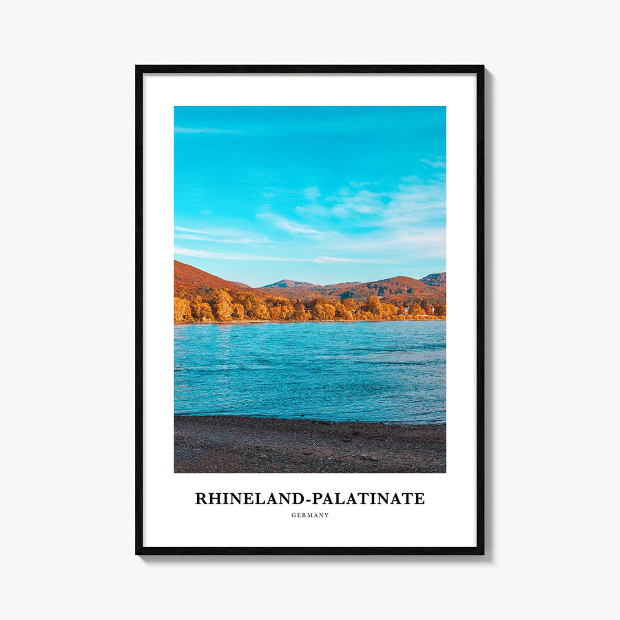 Rhineland-Palatinate colorful classic poster of Germany – vertical wall art, unframed print shown in interior mockup