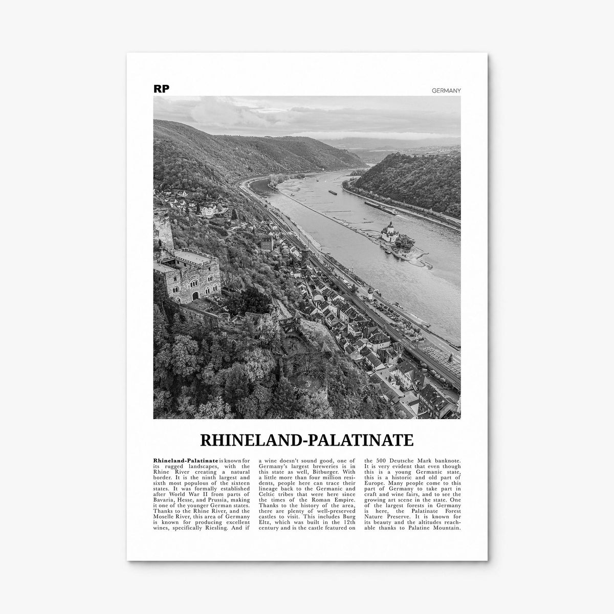 Rhineland-Palatinate Newspaper Poster, print only (unframed)