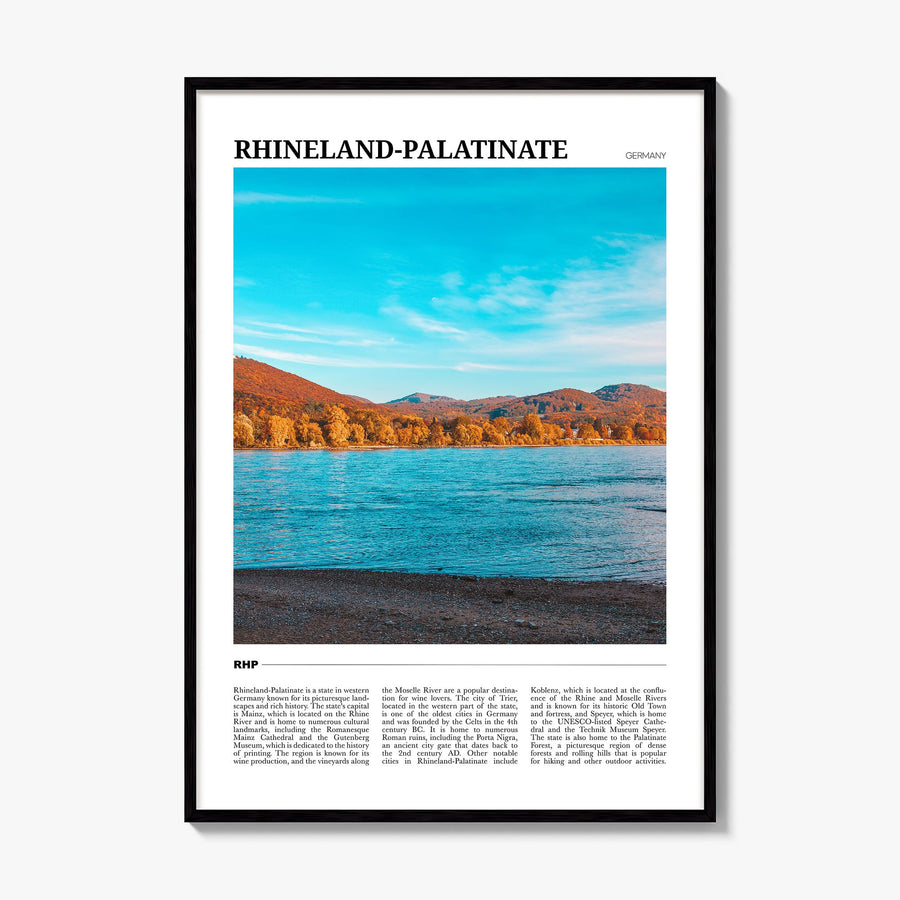Rhineland-Palatinate Travel Poster, framed poster mockup