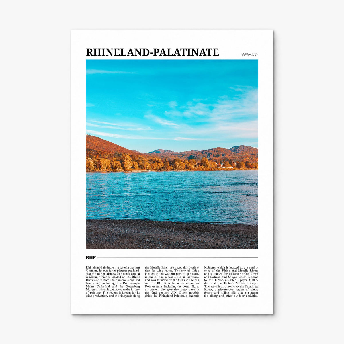 Rhineland-Palatinate Travel Poster, print only (unframed)