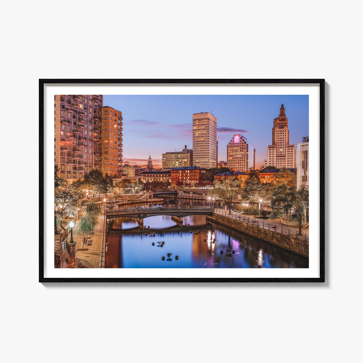 Rhode Island colorful photo poster of United States – horizontal wall art, unframed print shown in interior mockup