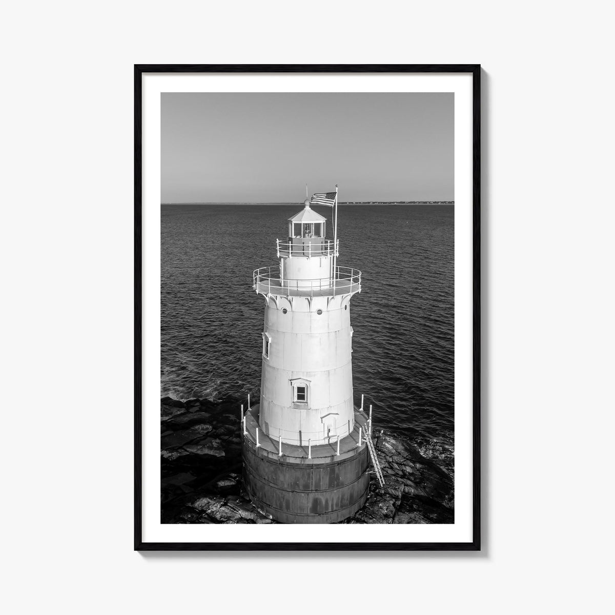 Rhode Island no. 1 black & white photo poster of United States – vertical wall art, unframed print shown in interior mockup