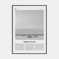 Rhode Island No 1 Poster Black Metal / 8x12 in Nbourhood Travel B&W Poster