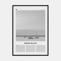 Rhode Island No 1 Poster Black Wood / 8x12 in Nbourhood Travel B&W Poster