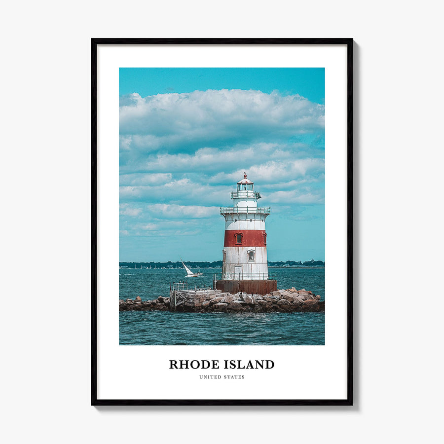 Rhode Island Classic Poster, framed poster mockup