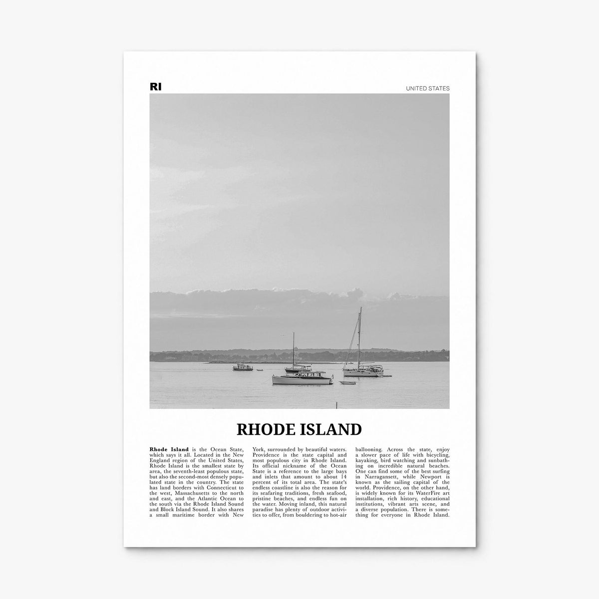 Rhode Island Newspaper No 1 Poster, print only (unframed)