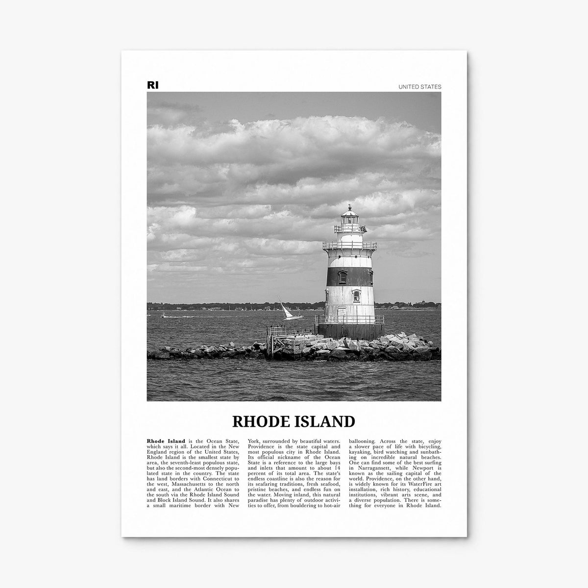 Rhode Island Newspaper No 3 Poster, print only (unframed)