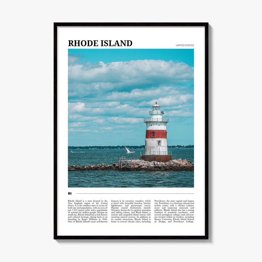 Rhode Island Travel Poster, framed poster mockup