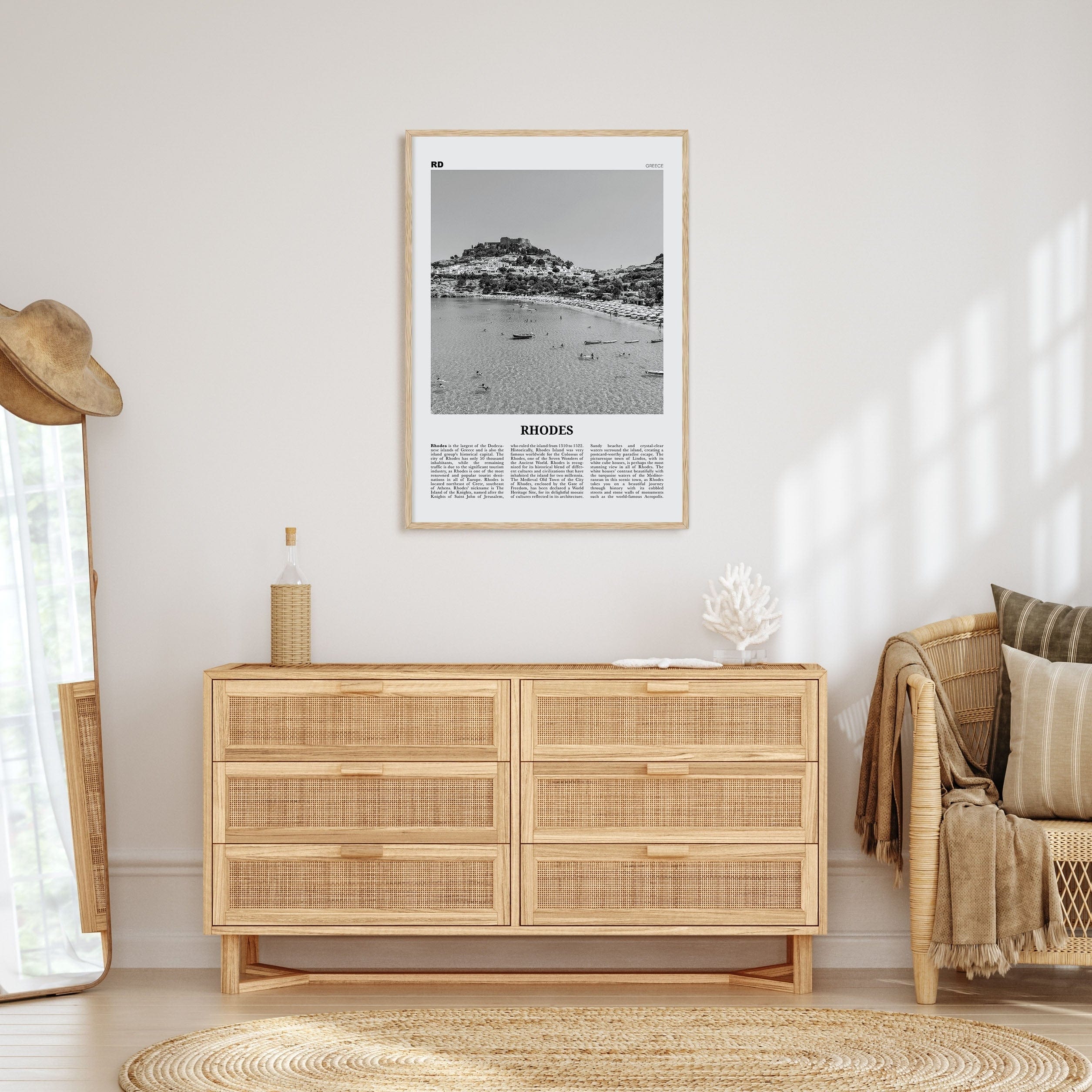 Rhodes Poster Nbourhood Travel B&W Poster