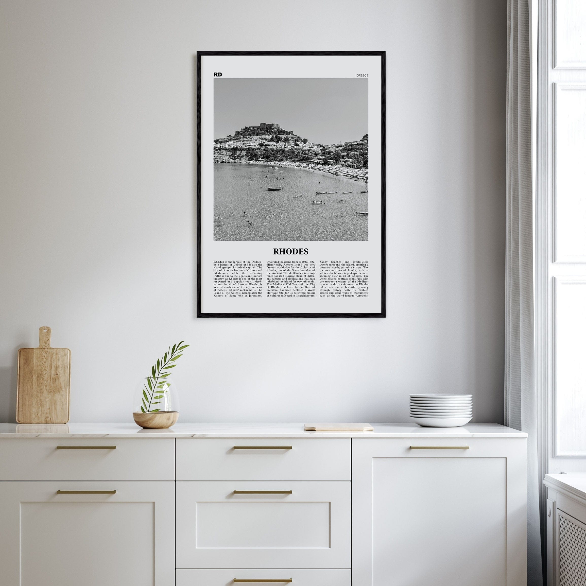 Rhodes Poster Nbourhood Travel B&W Poster