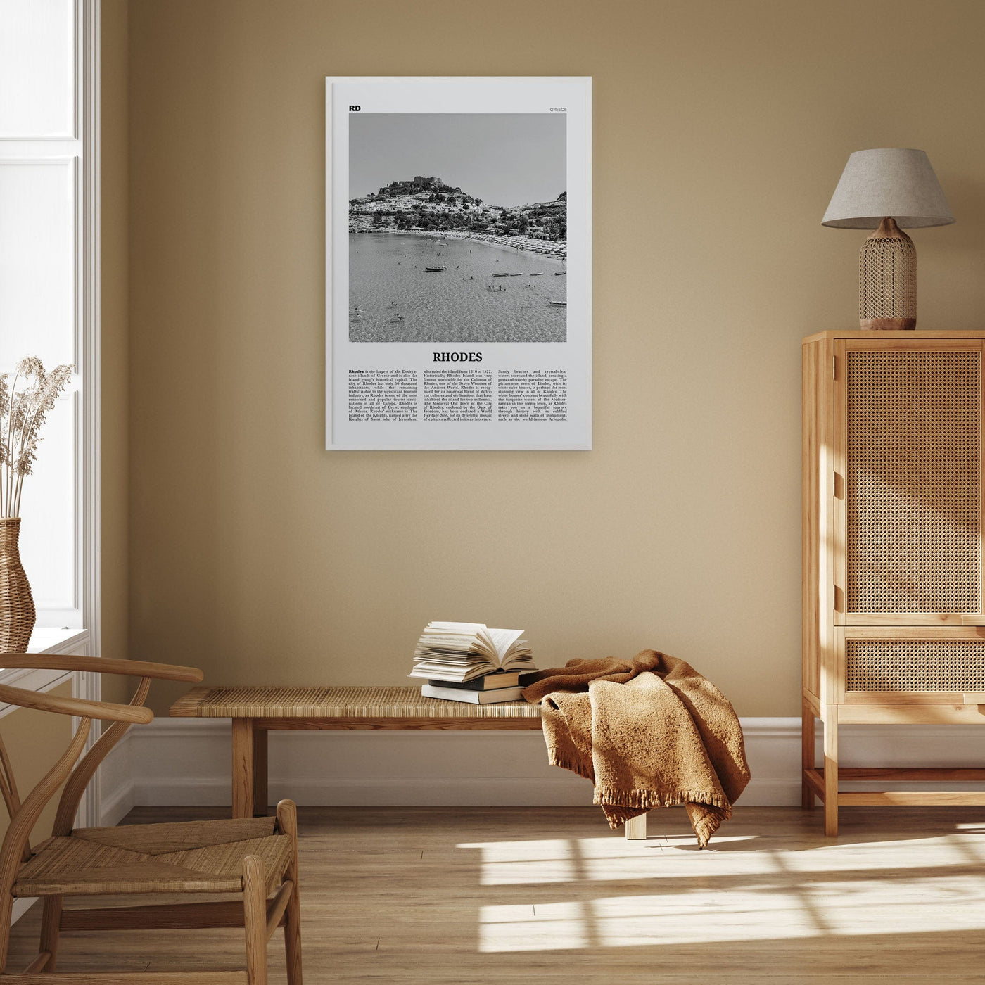 Rhodes Poster Nbourhood Travel B&W Poster