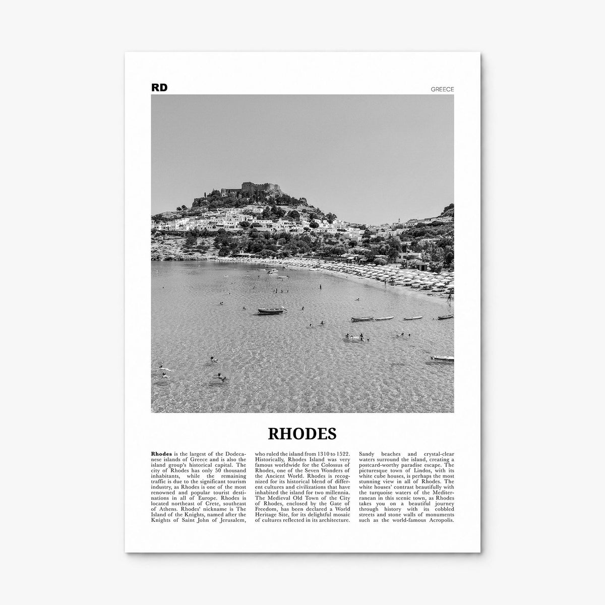 Rhodes Newspaper Poster, print only (unframed)