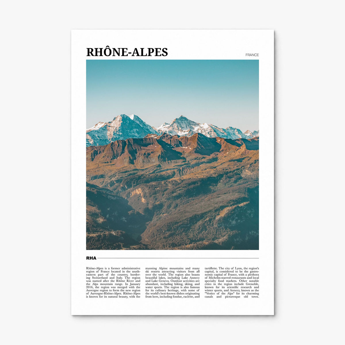 Rhône-Alpes Travel Poster, print only (unframed)