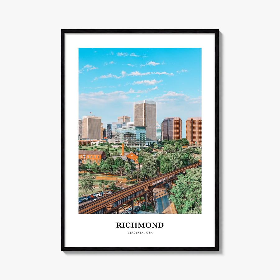 Richmond colorful classic poster of Virginia, USA – vertical wall art, unframed print shown in interior mockup