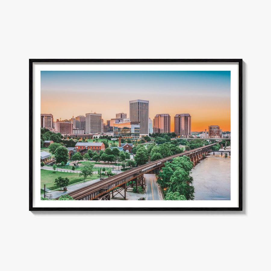 Richmond colorful photo poster of Virginia, USA – horizontal wall art, unframed print shown in interior mockup