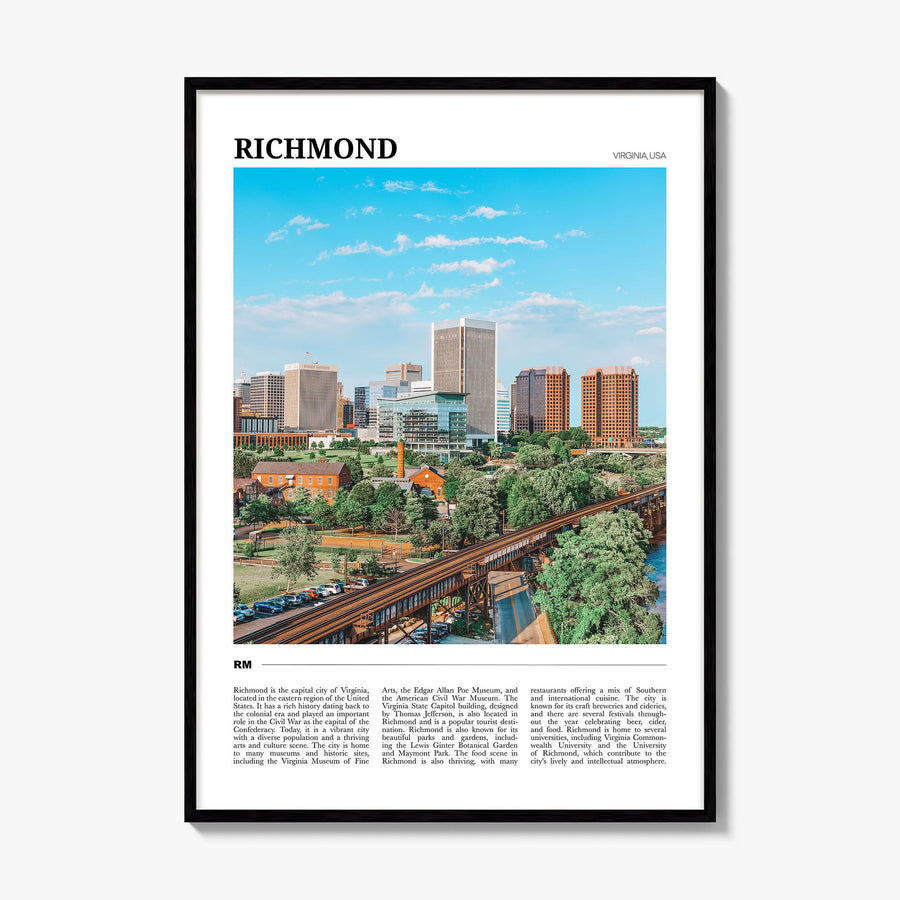 Richmond Travel Poster, framed poster mockup