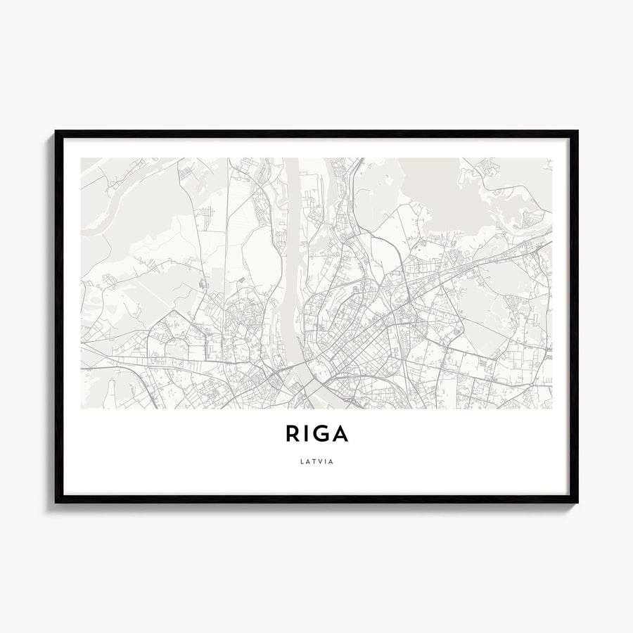 Riga Map Poster, framed poster mockup
