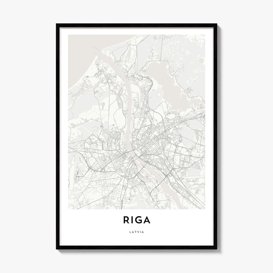 Riga Map Poster, framed poster mockup