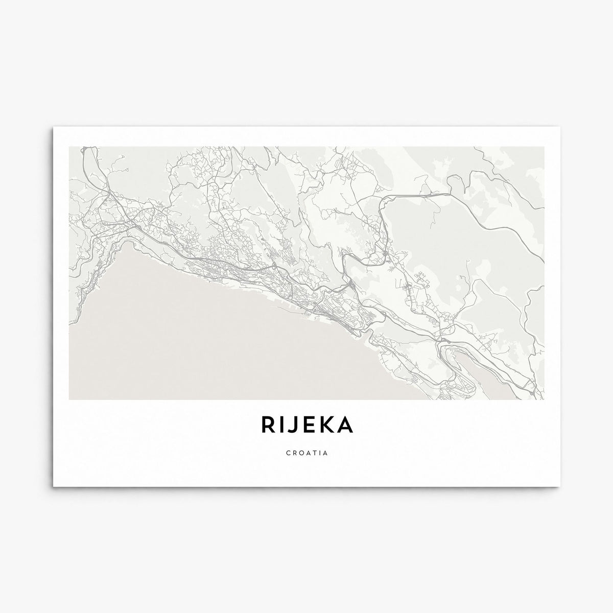Rijeka Map Poster, print only (unframed)