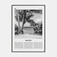 Rincón Poster Black Metal / 8x12 in Nbourhood Travel B&W Poster