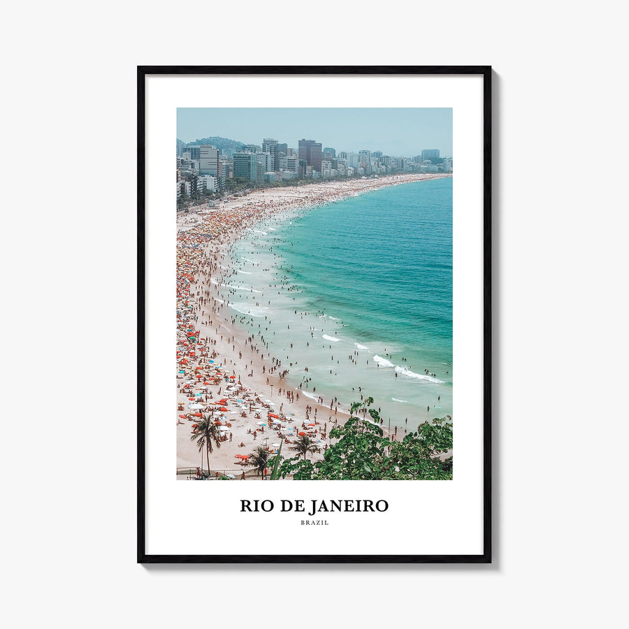 Rio de Janeiro colorful classic poster of Brazil – vertical wall art, unframed print shown in interior mockup