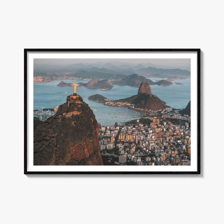 Rio de Janeiro colorful photo poster of Brazil – horizontal wall art, unframed print shown in interior mockup