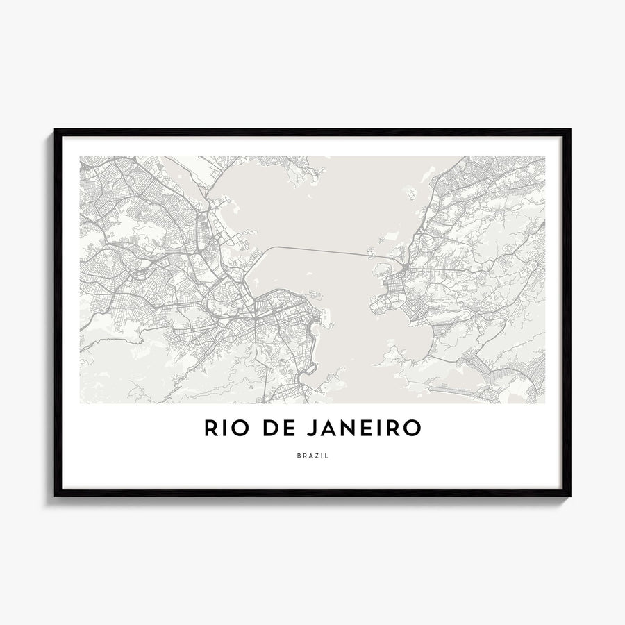 Rio de Janeiro Map Poster, framed poster mockup
