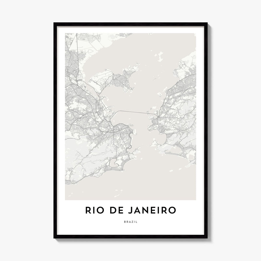 Rio de Janeiro Map Poster, framed poster mockup