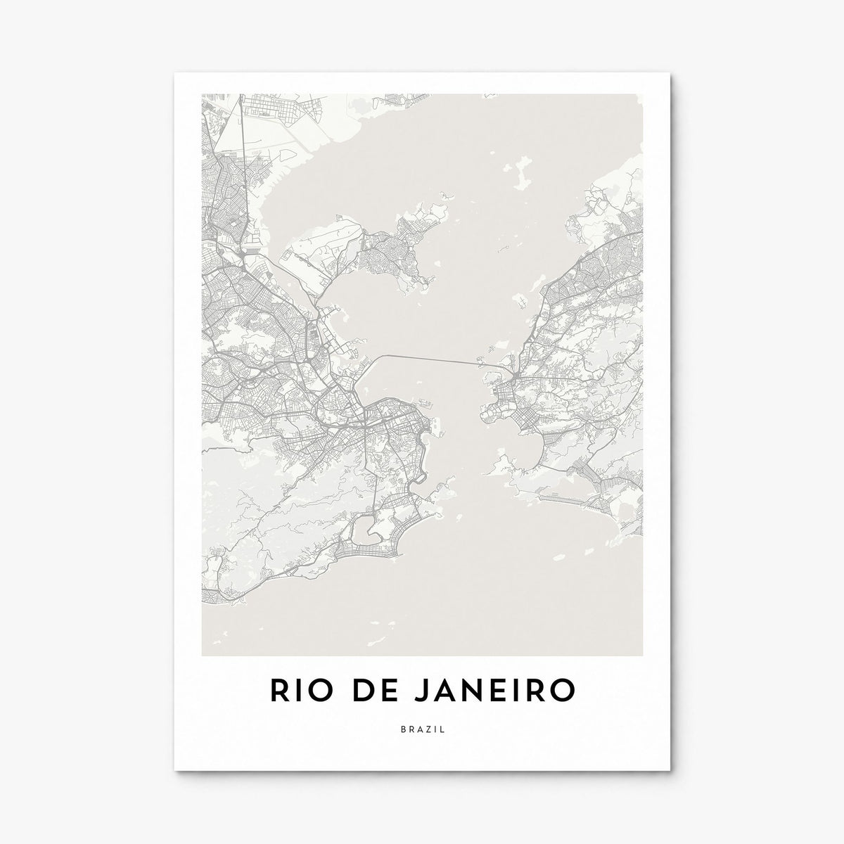 Rio de Janeiro Map Poster, print only (unframed)