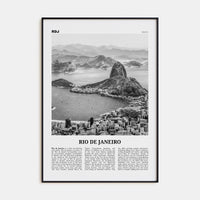 Rio de Janeiro No 1 Poster Black Metal / 8x12 in Nbourhood Travel B&W Poster